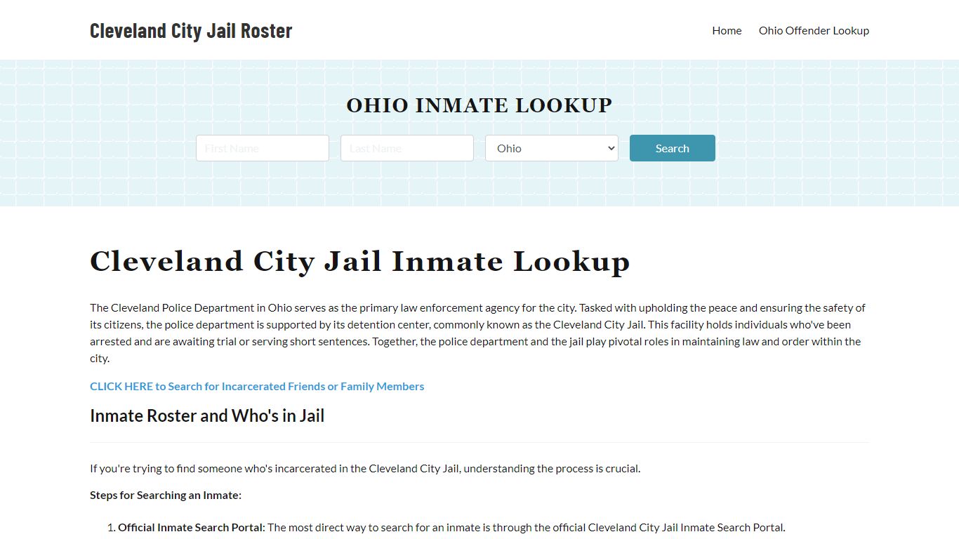 Cleveland Police Department & City Jail, OH Inmate Roster, Arrests ...